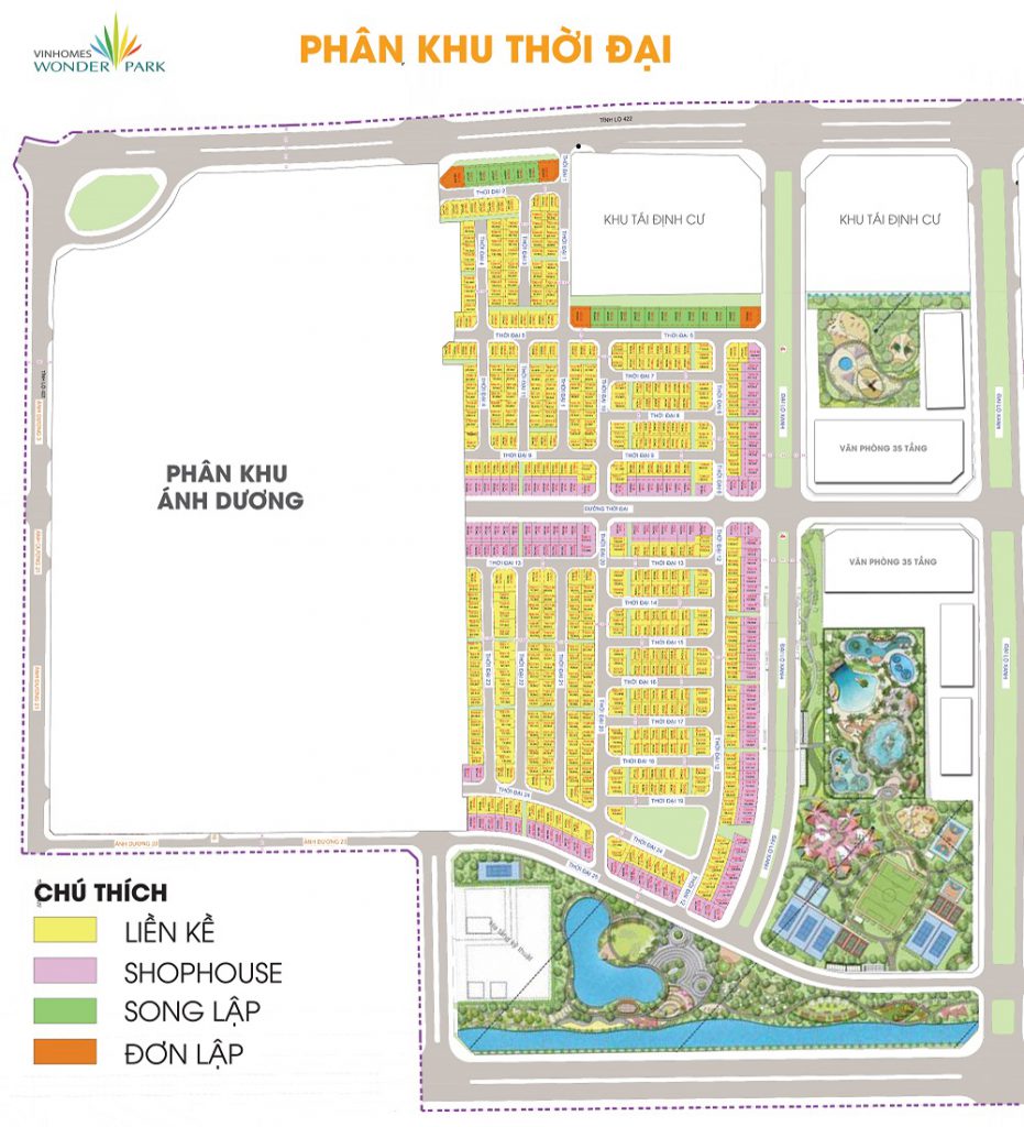 Phân khu Thời Đại Vinhomes Wonder Park Đan Phượng