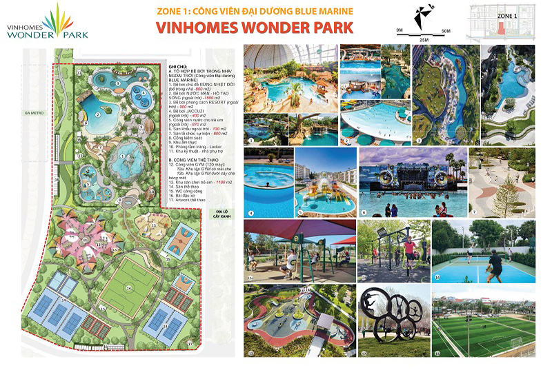 Tiện ích Zone 1 Vinhomes Wonder Park